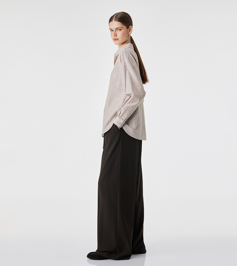 Striped Long Sleeves Oversized Shirt