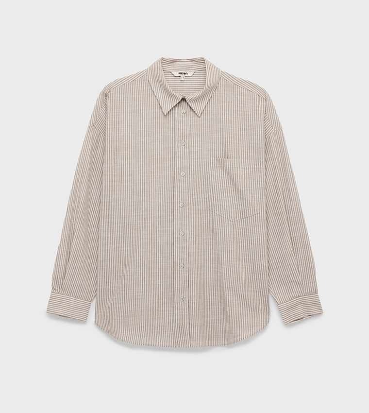 Striped Long Sleeves Oversized Shirt