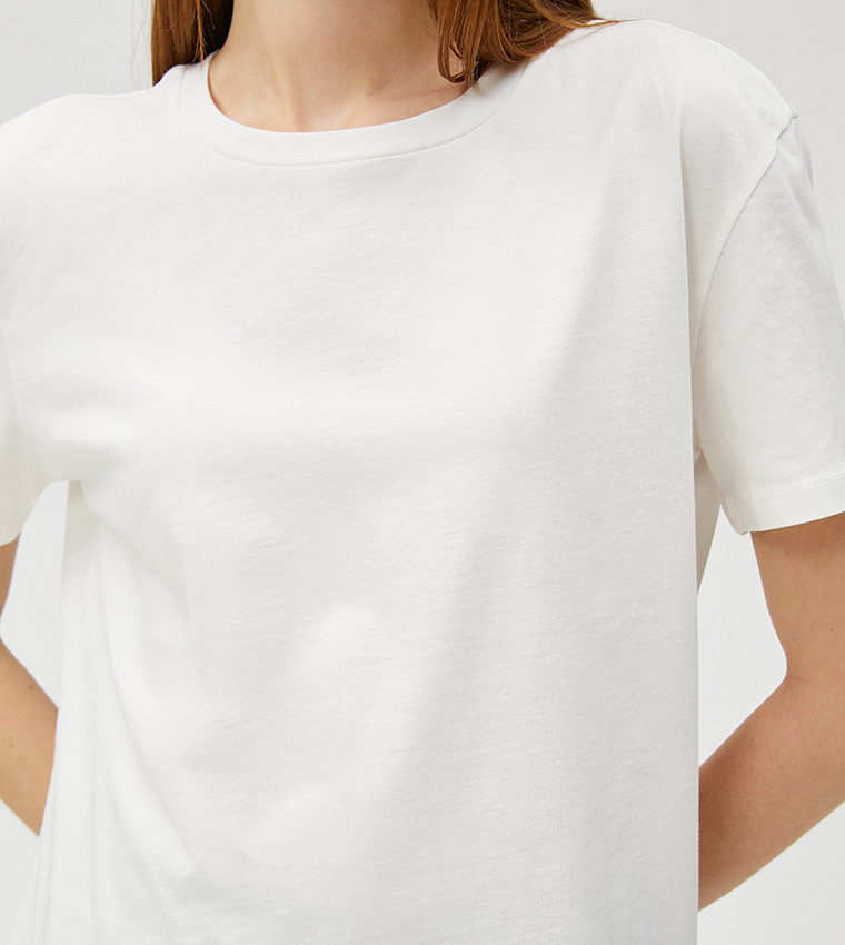 Koton  Short Sleeve T-Shirts - White Short Sleeve T-Shirts