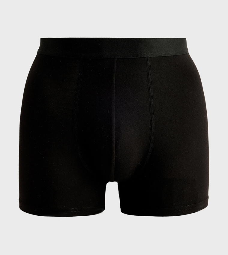 Solid Elastic Waistband Trunks