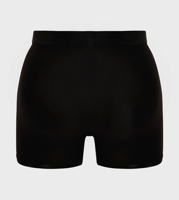 Solid Elastic Waistband Trunks