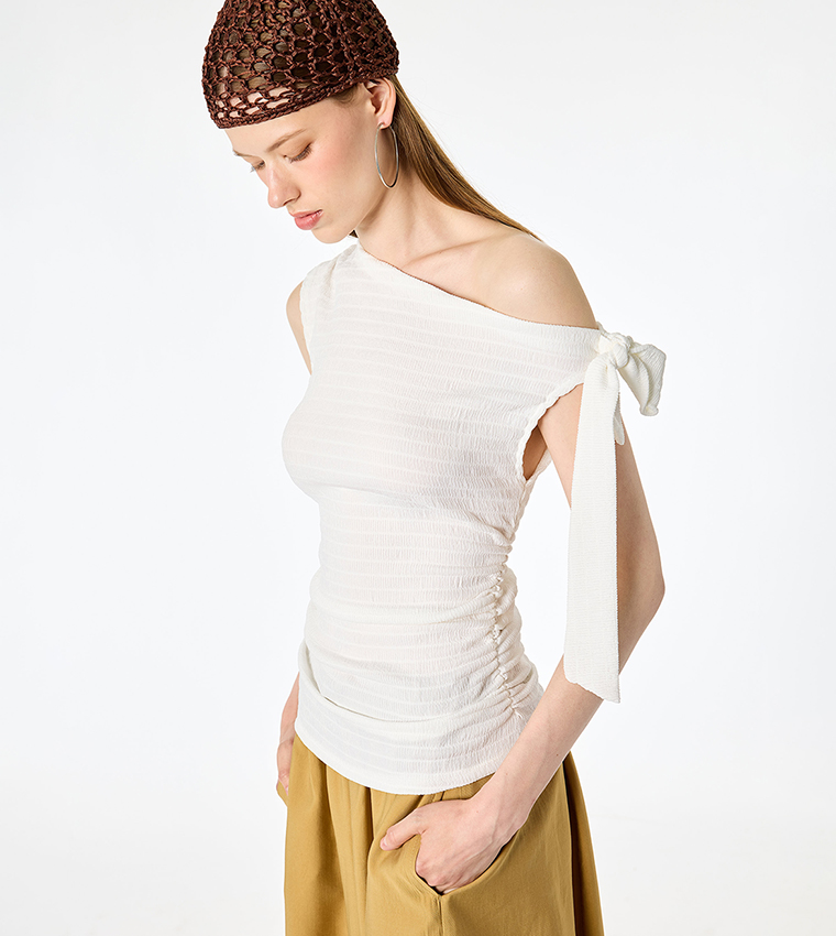 Koton  Sleeveless Tops - White Sleeveless Tops