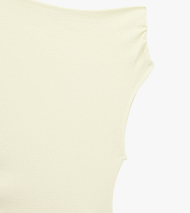 Solid Asymmetric Draped Sleeveless Top