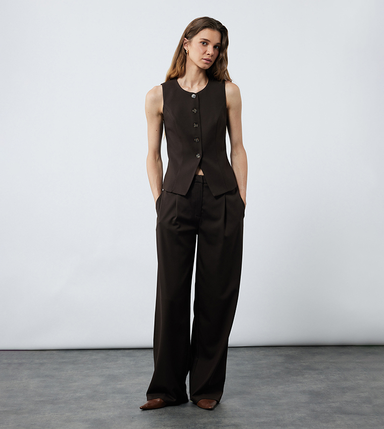 كوتون  توبات بلا أكمام  - بني  Sleeveless Tops