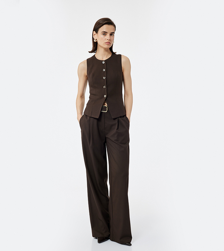 كوتون  توبات بلا أكمام  - بني  Sleeveless Tops