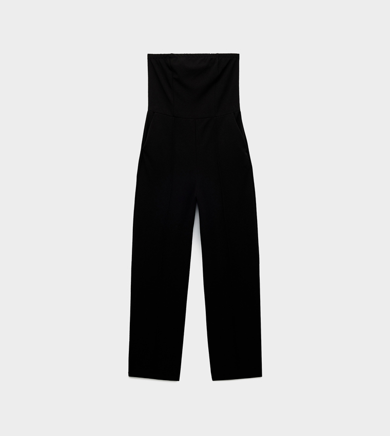 Solid Strapless Jumpsuit