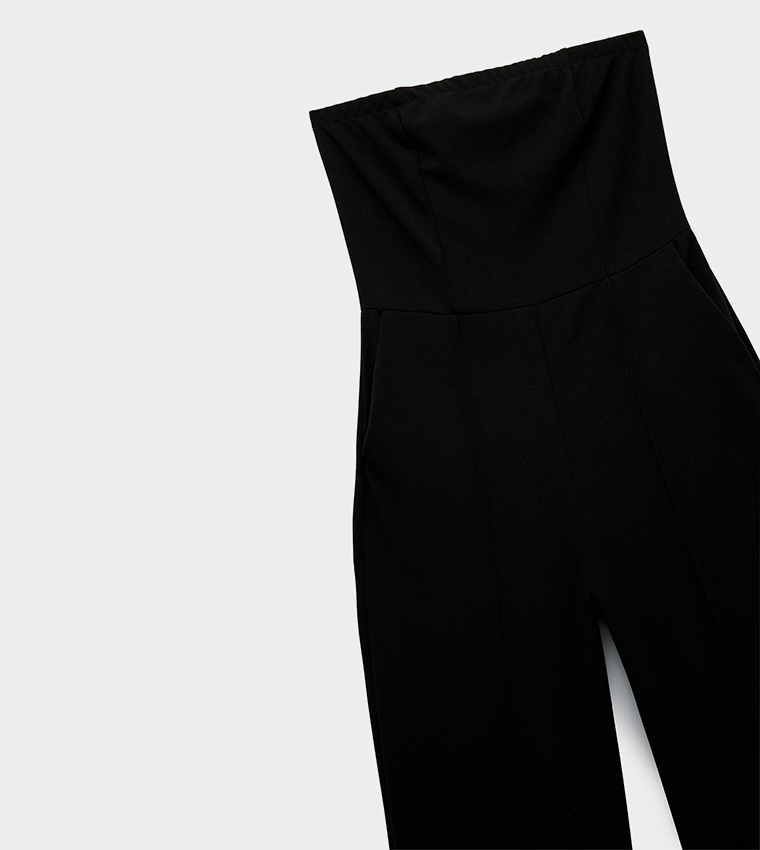 Solid Strapless Jumpsuit
