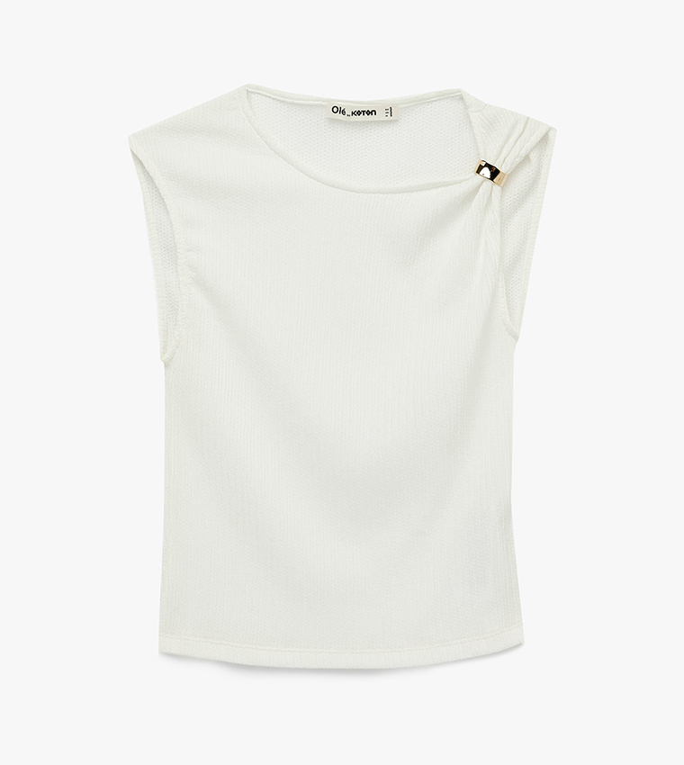 Koton  Sleeveless Tops - Off White Sleeveless Tops