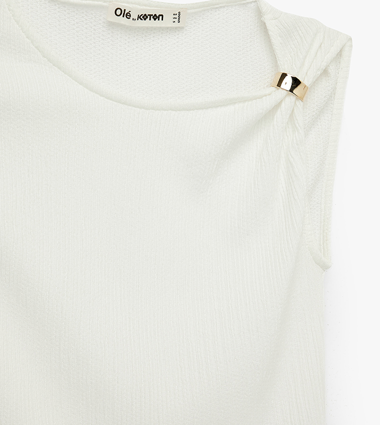 Koton  Sleeveless Tops - Off White Sleeveless Tops