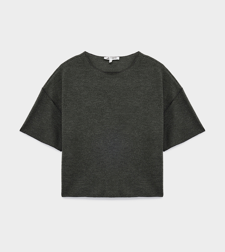 Solid Crew Neck Oversized T-Shirt