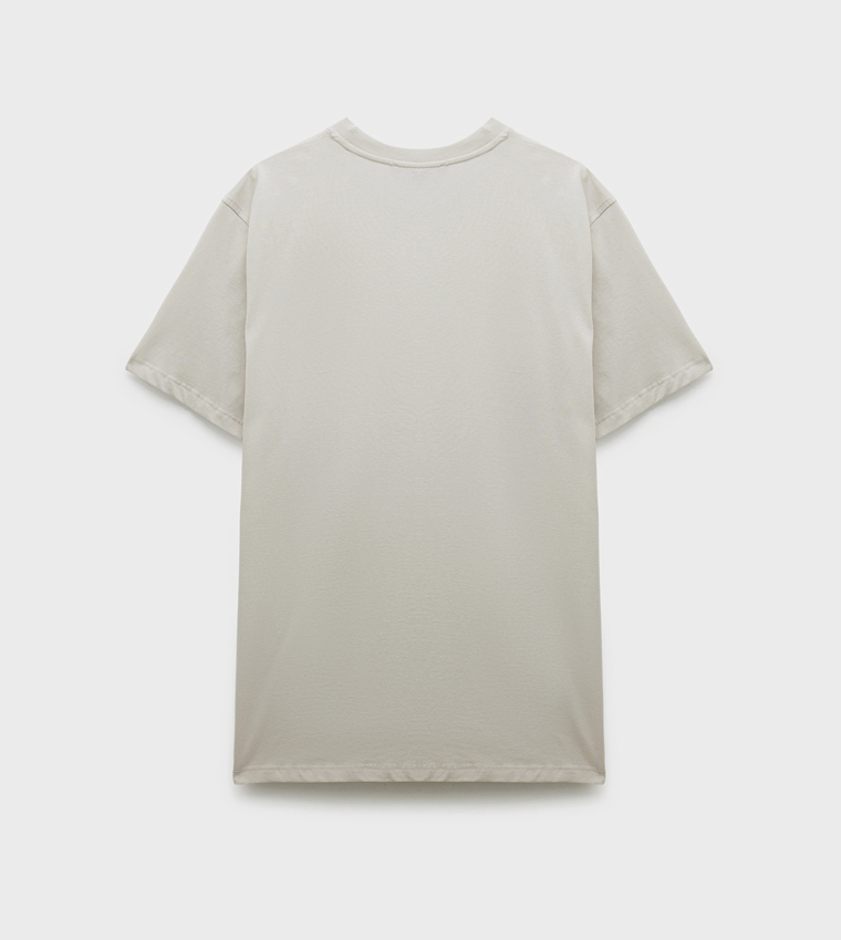 Solid Crew Neck Cotton T-Shirt