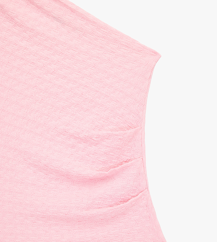 Textured One Shoulder Top
