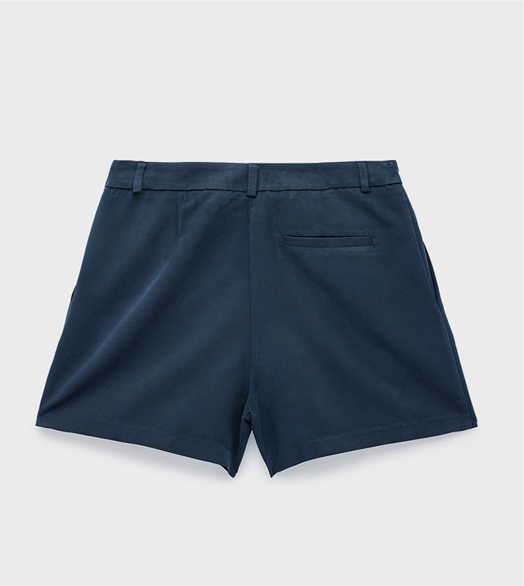 Solid Pleated Micro Shorts