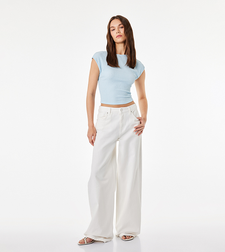Koton  Cropped Tops - Light Blue Cropped Tops