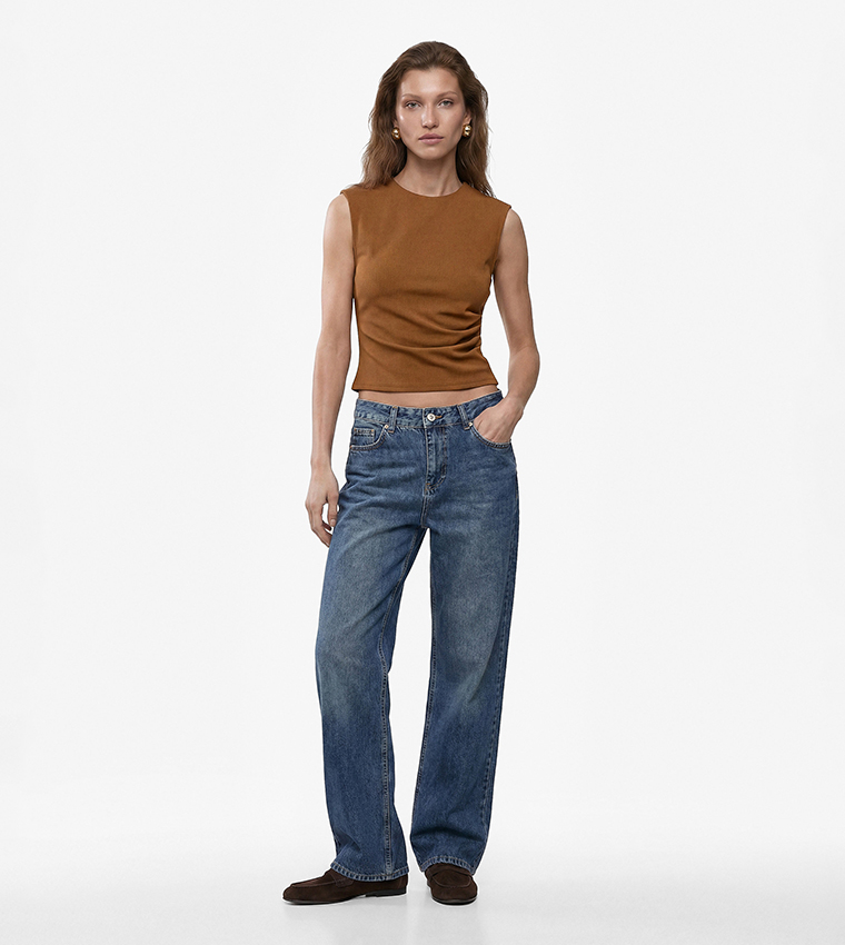 Koton  Sleeveless Tops - Brown Sleeveless Tops