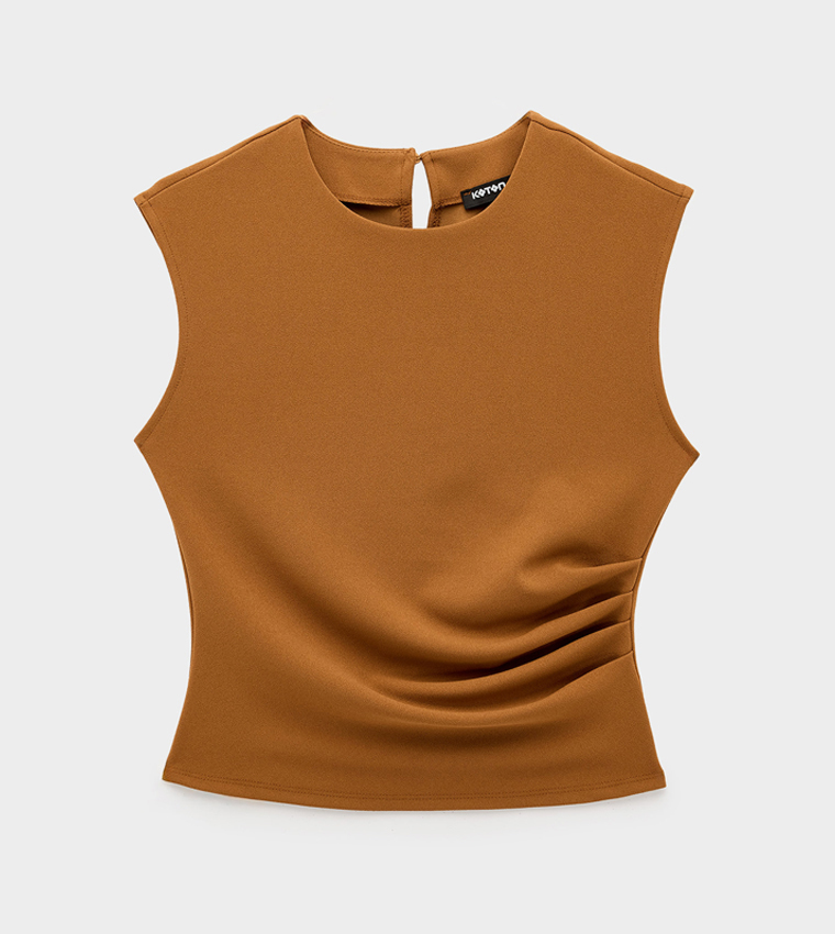 Koton  Sleeveless Tops - Brown Sleeveless Tops