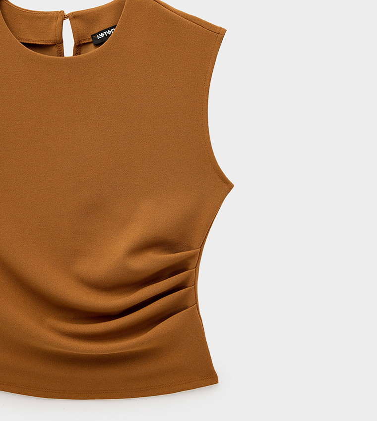 Koton  Sleeveless Tops - Brown Sleeveless Tops
