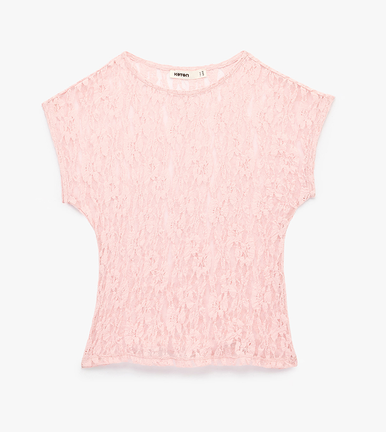Lace Crew Neck Top