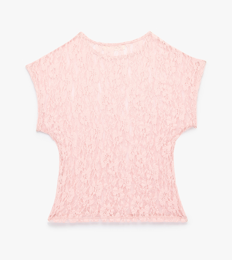 Lace Crew Neck Top