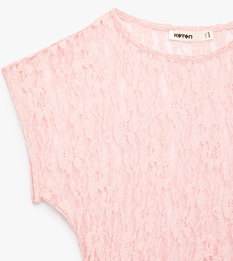 Lace Crew Neck Top