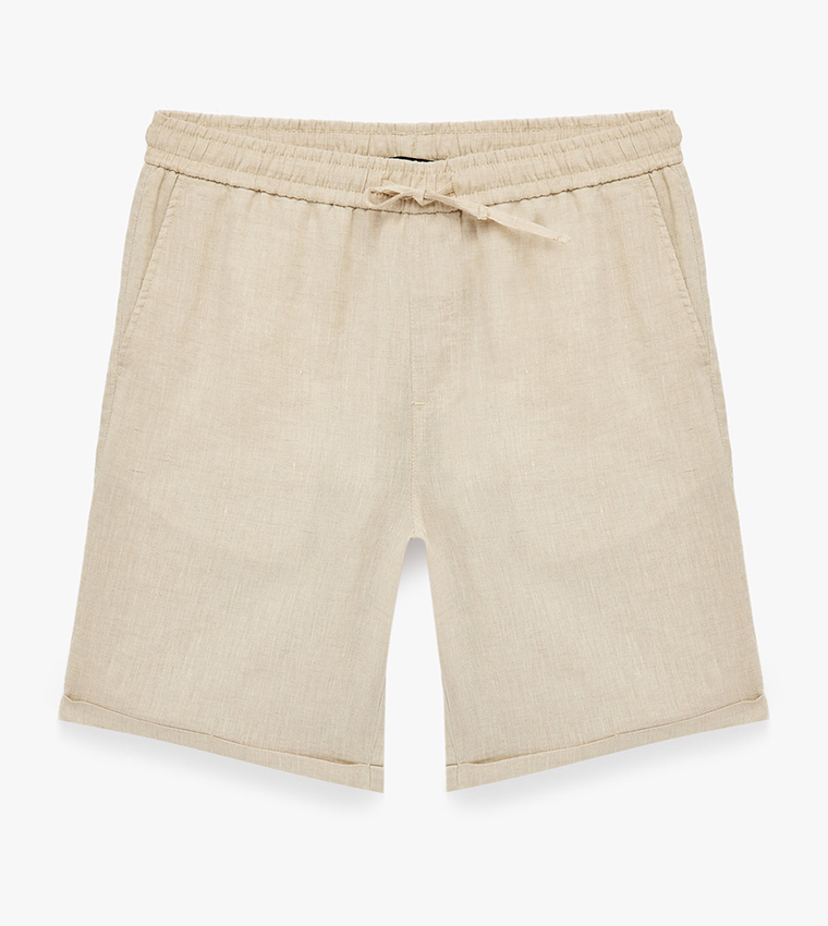 Solid Drawstring Shorts