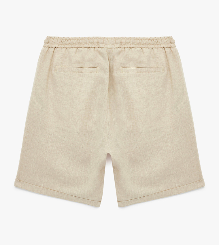 Solid Drawstring Shorts
