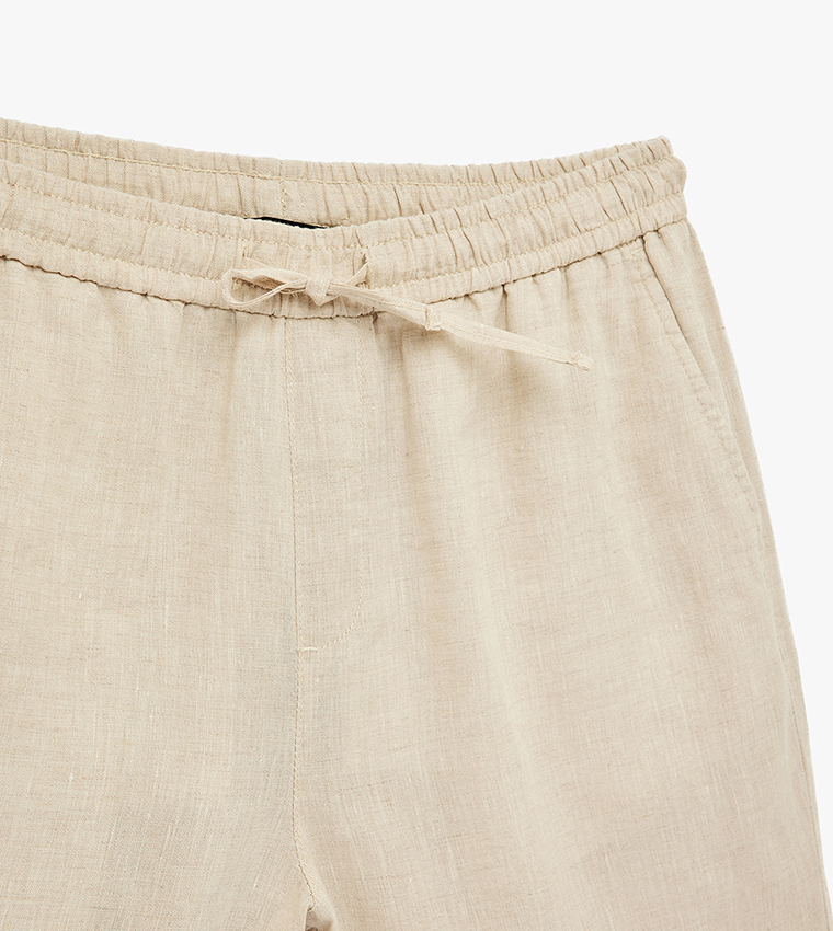 Solid Drawstring Shorts