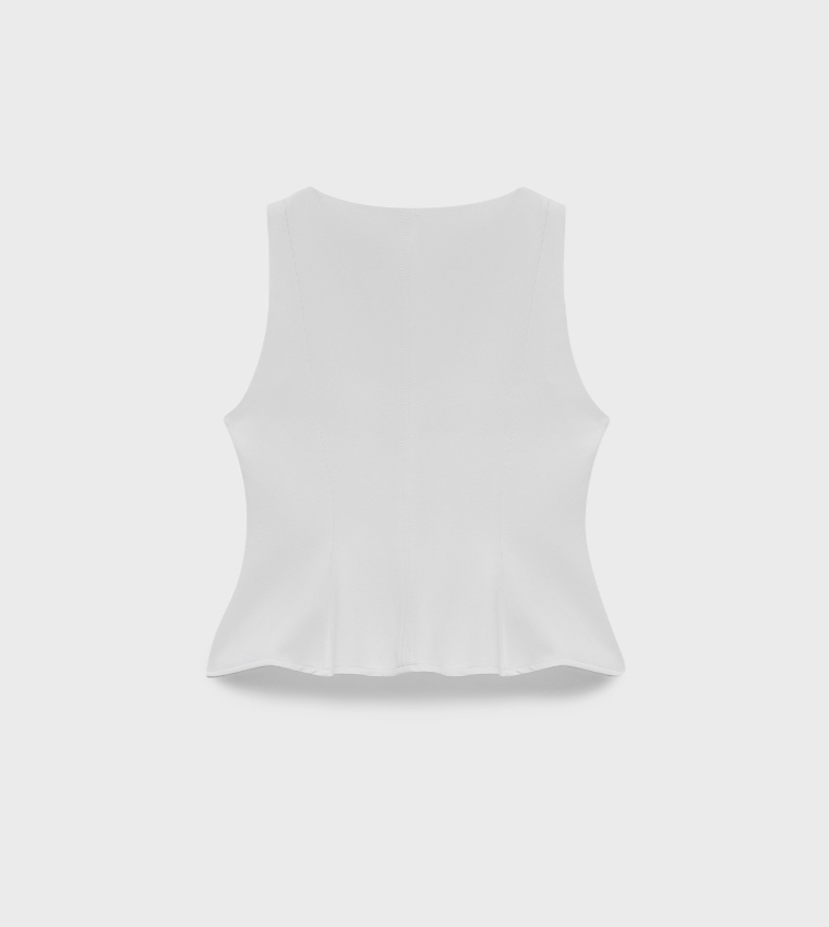 Koton  Sleeveless Tops - White Sleeveless Tops
