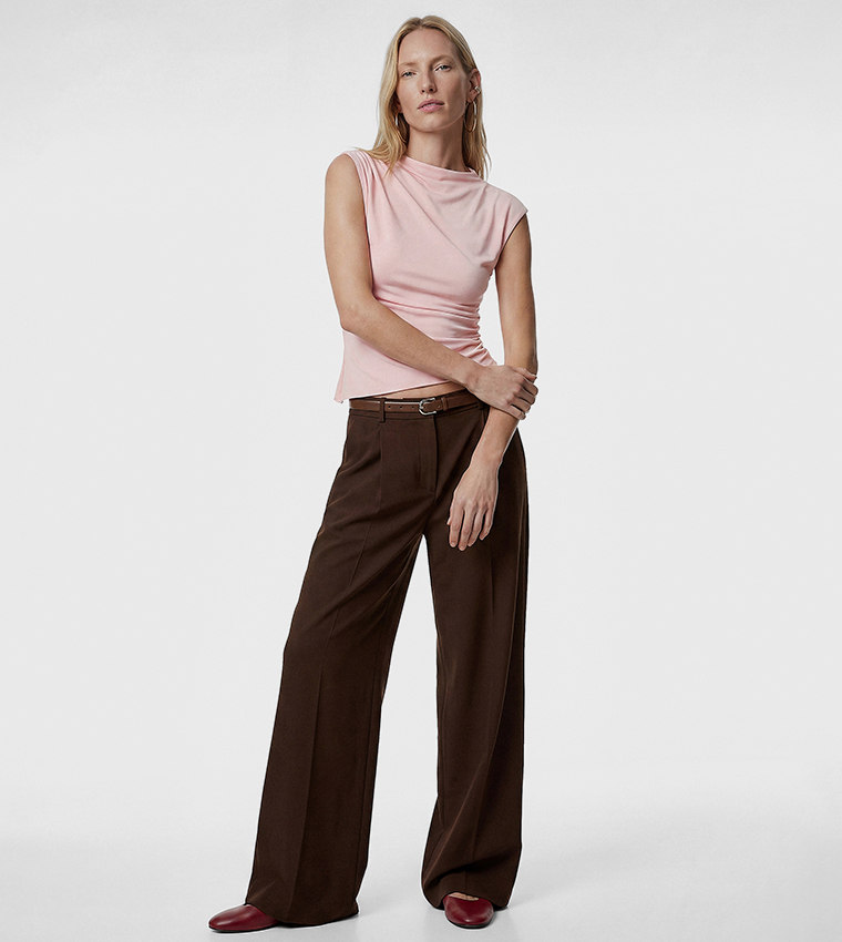 Solid Wide Leg Trousers