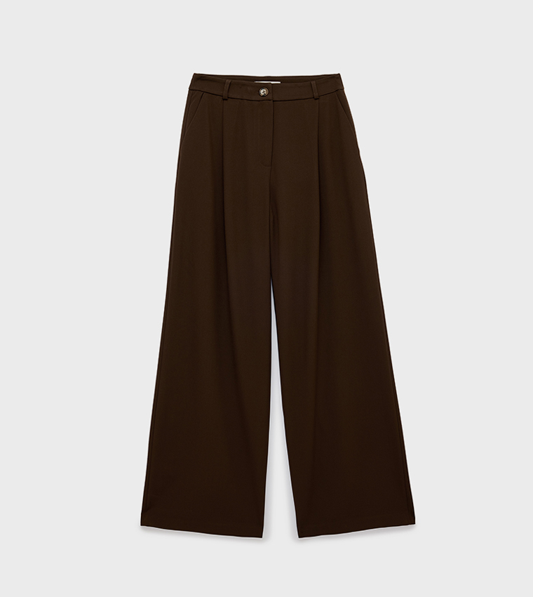 Solid Wide Leg Trousers
