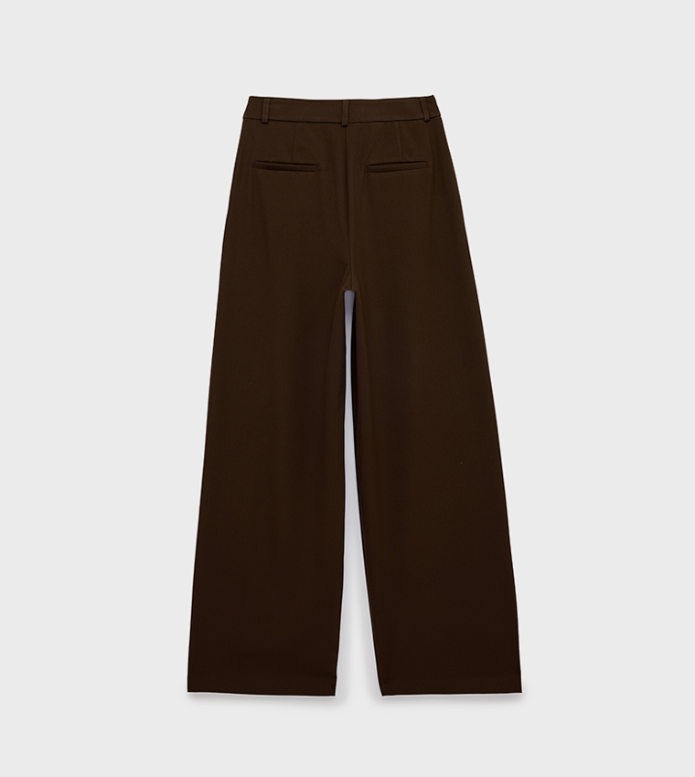 Solid Wide Leg Trousers