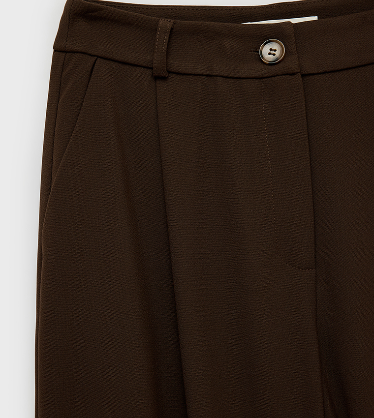 Solid Wide Leg Trousers