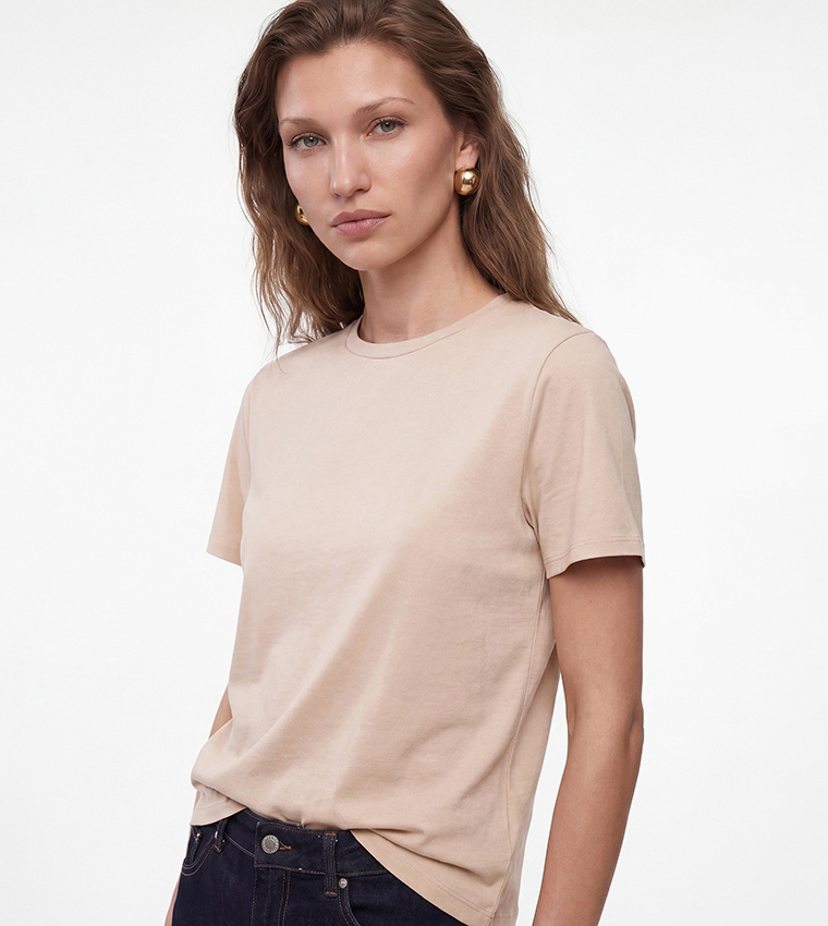Koton  Short Sleeve T-Shirts - Beige Short Sleeve T-Shirts
