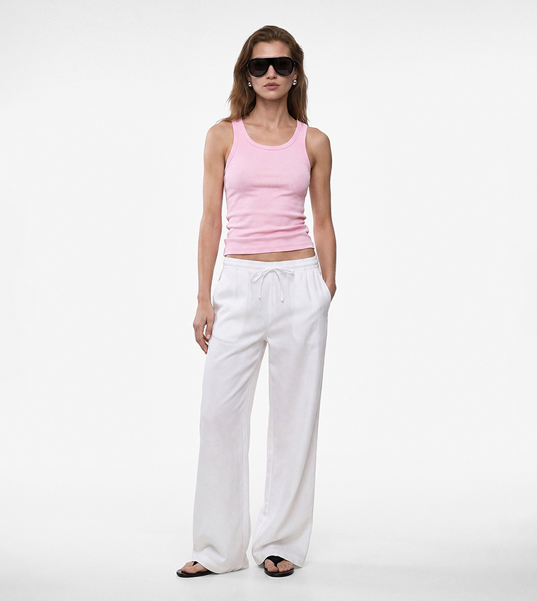 كوتون  توبات بلا أكمام  - وردي Sleeveless Tops