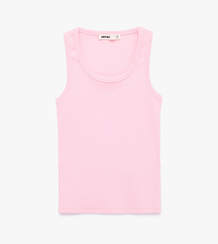 كوتون  توبات بلا أكمام  - وردي Sleeveless Tops