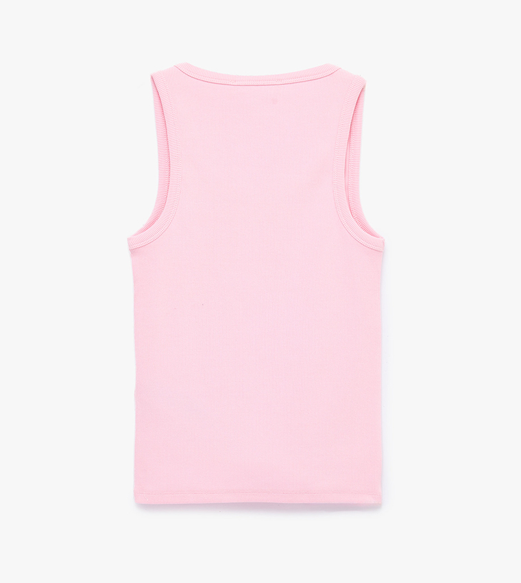 كوتون  توبات بلا أكمام  - وردي Sleeveless Tops