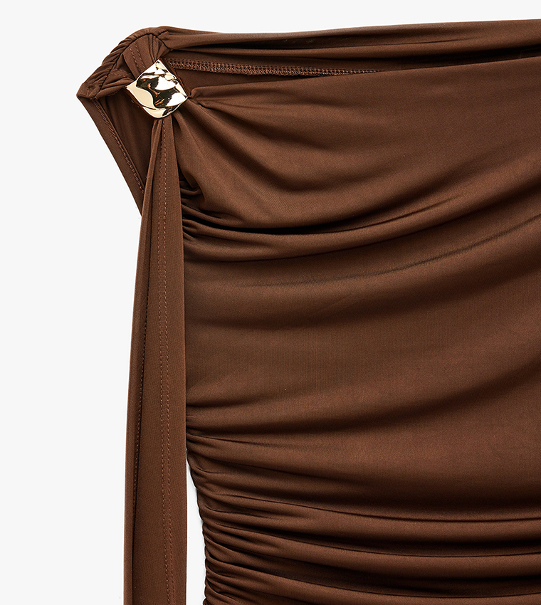 Solid Asymmetric Draped Top