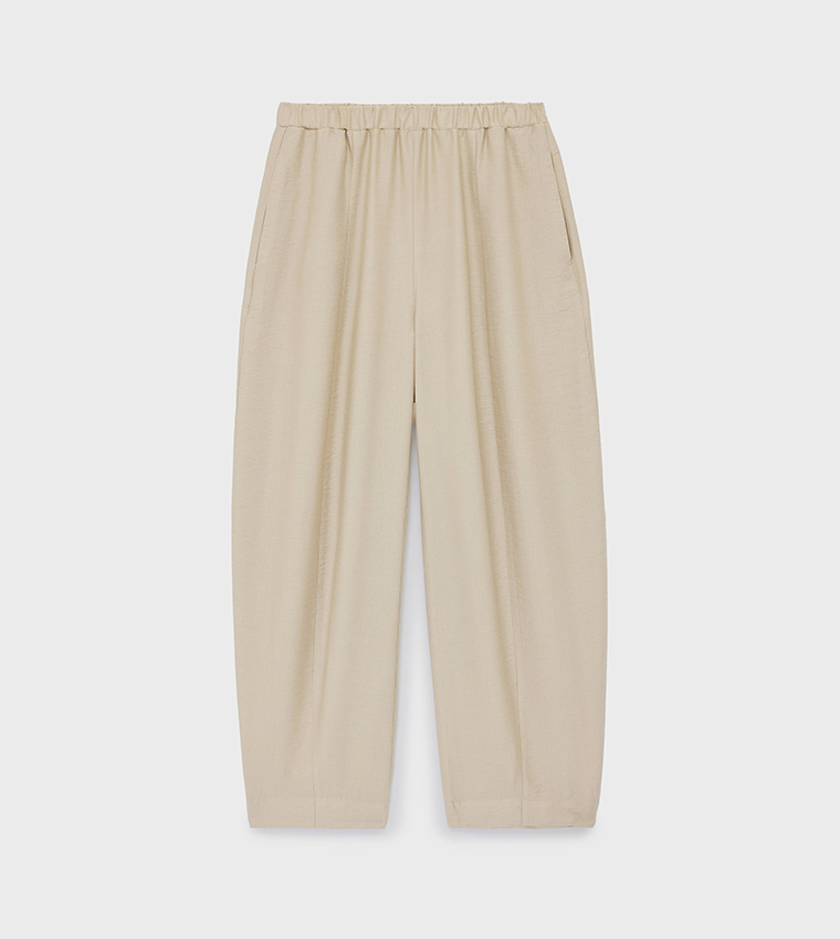 Solid Relaxed Fit Bubble Trousers