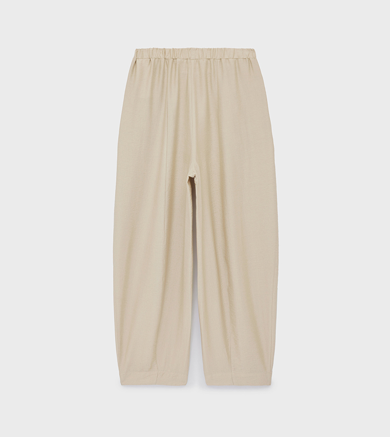 Solid Relaxed Fit Bubble Trousers