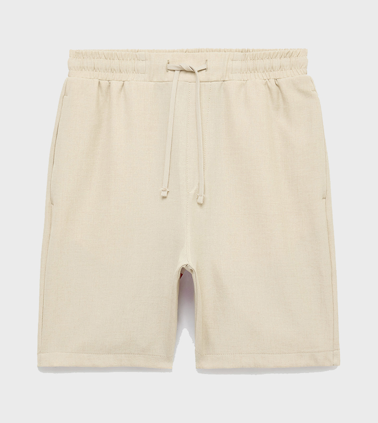 Solid Drawstring Shorts