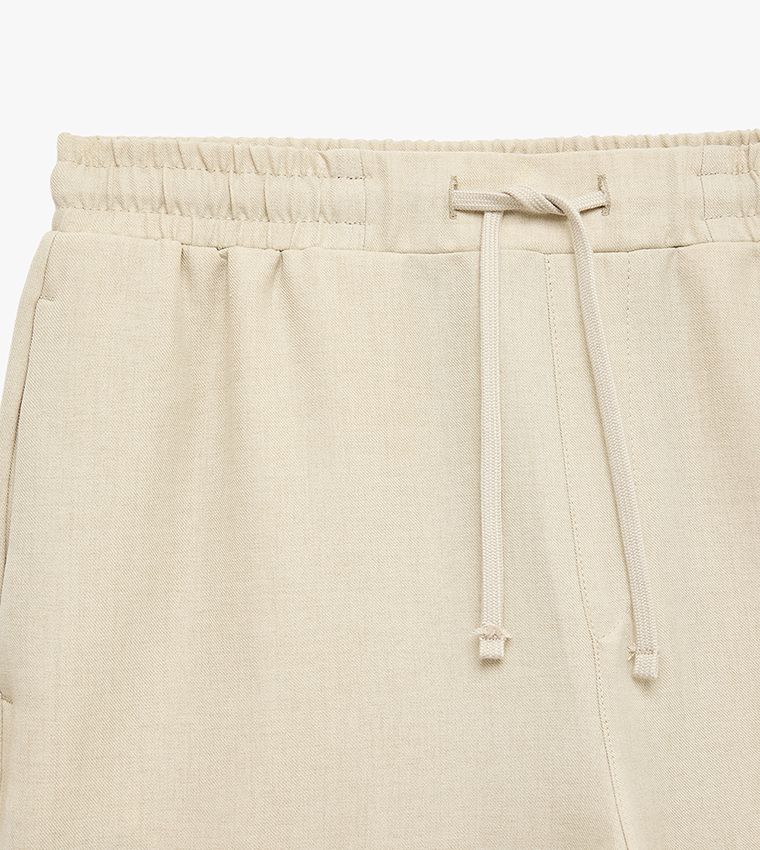 Solid Drawstring Shorts