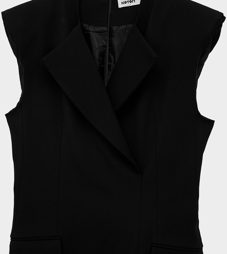 Solid Lapel Collar Blazer Mini Dress
