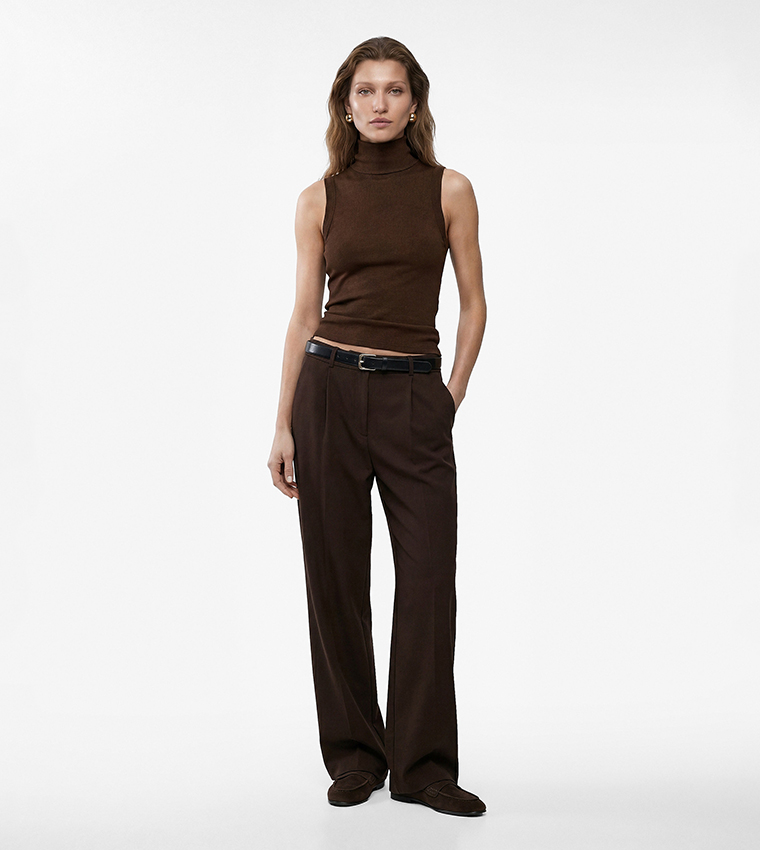 Koton  Sleeveless Tops - Brown Sleeveless Tops