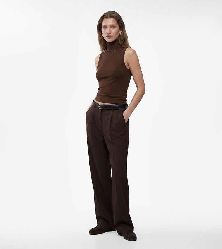 Koton  Sleeveless Tops - Brown Sleeveless Tops