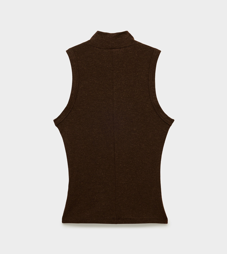 Koton  Sleeveless Tops - Brown Sleeveless Tops