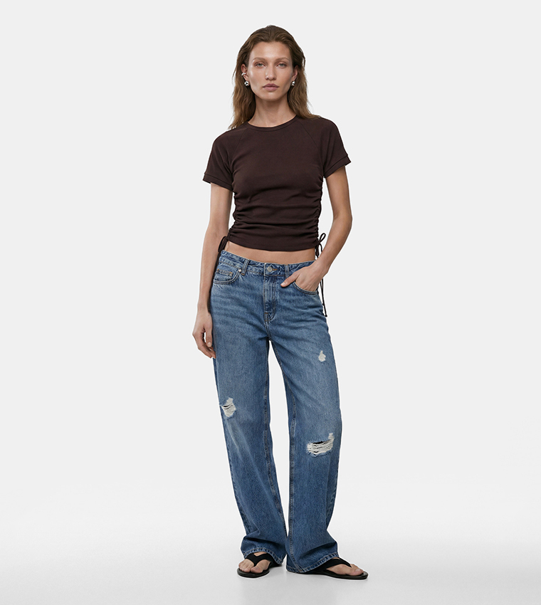 كوتون  توبات قصيرة - بني  Cropped Tops
