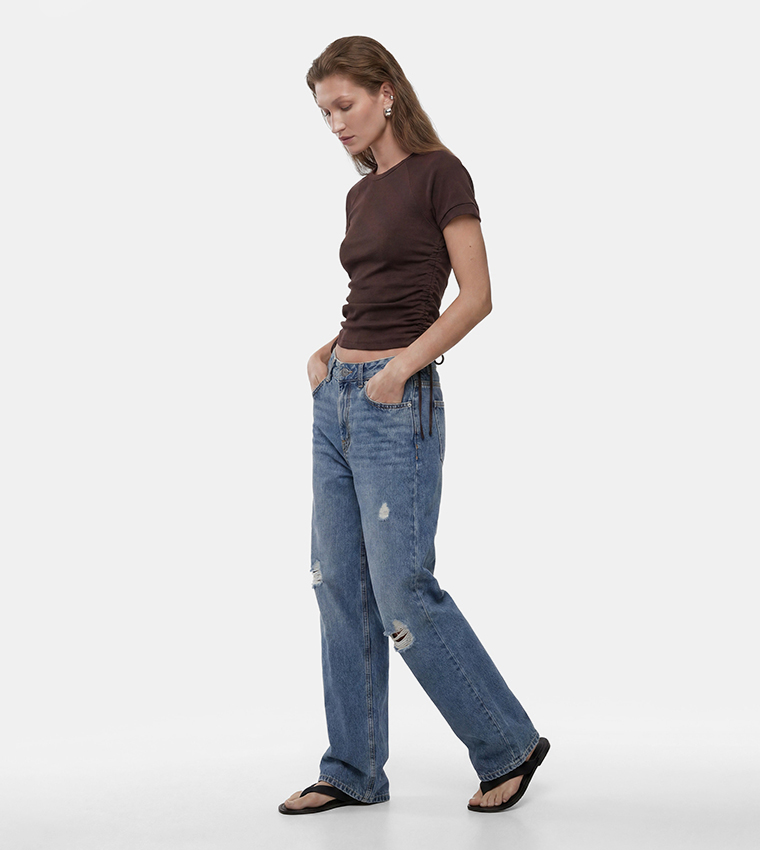 كوتون  توبات قصيرة - بني  Cropped Tops