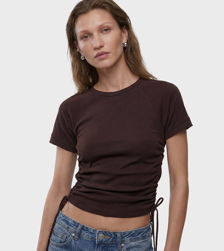 كوتون  توبات قصيرة - بني  Cropped Tops