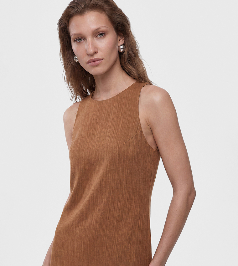 كوتون  فساتين ميدي  - بني  Midi Dresses