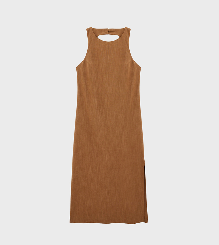كوتون  فساتين ميدي  - بني  Midi Dresses